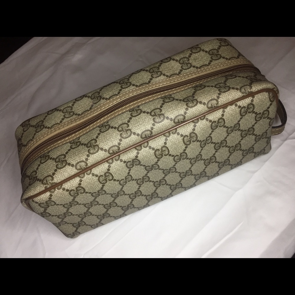 Gucci Vintage GG Travel Cosmetic Bag - RARE